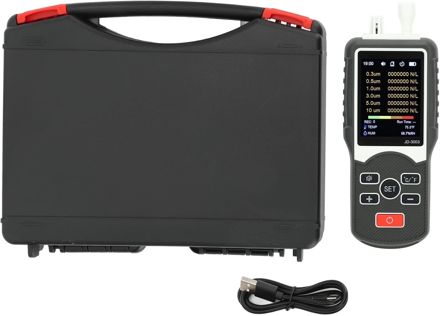 Jiawu Air Quality Detector, Essential Air Particle Meter PM2.5 PM10 Quality Tester for Indoor/Outdoor Pollution Detection, Particle Counter for Cars, Homes, Schools image number 1