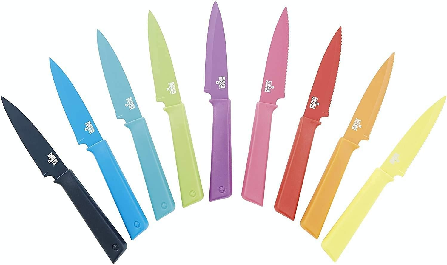 Kuhn Rikon Colori+ Prep 2 Pc Kitchen Knife Set (1X Paring Knife, 1X Serrated Kitchen Knife) Stainless Steel Blade Kitchen Knives Set. Sharp Knife Set &ndash; 3 Year Kuhn Rikon Kitchen Accessories Guarantee image number 5