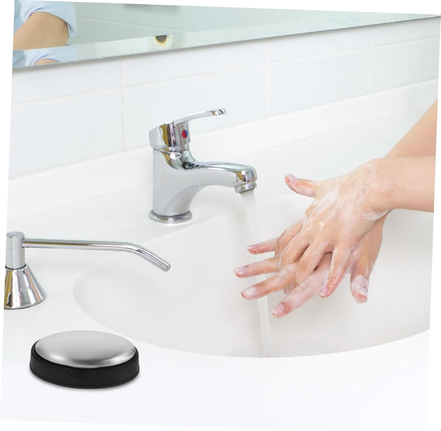 Metal Odor Absorber Soap Stainless Steel Soap Bar for Kitchen Odor Removal Reusable after Handling Garlic with Base image number 5