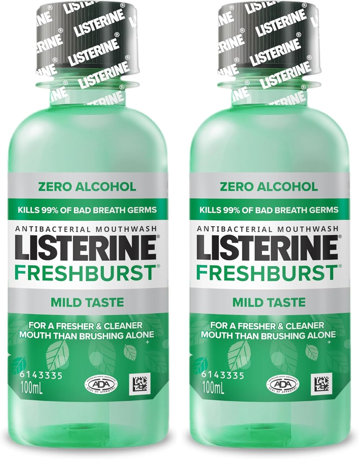 Listerine Freshburst Zero Alcohol Mouthwash 100 Ml (Pack of 2)
