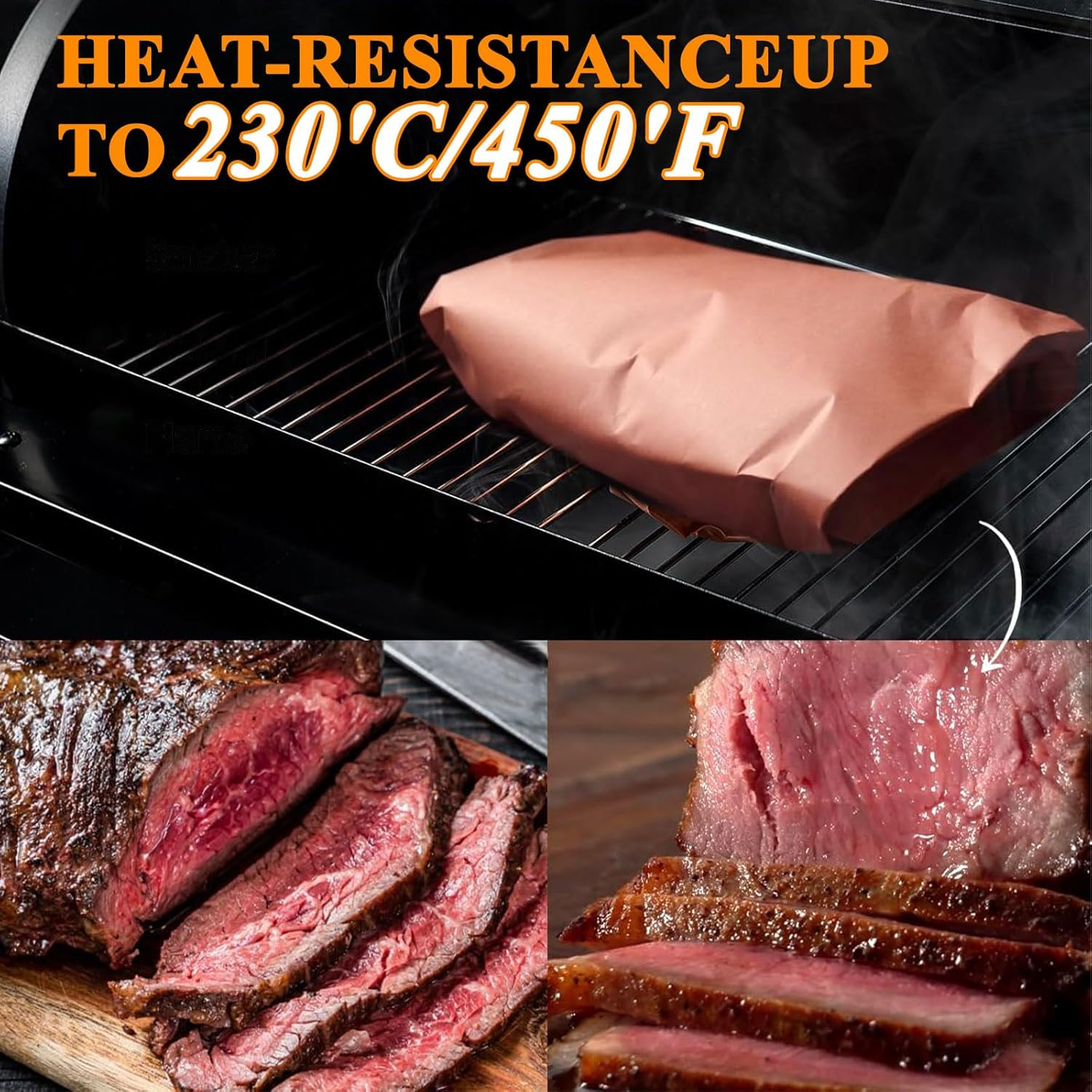 Butcher Paper Roll-15.75 in X 33 Ft - Unbleached, Unwaxed, Uncoated for Sublimation with Dispenser Box - Pink Butcher Paper for Smoker - BBQ image number 2