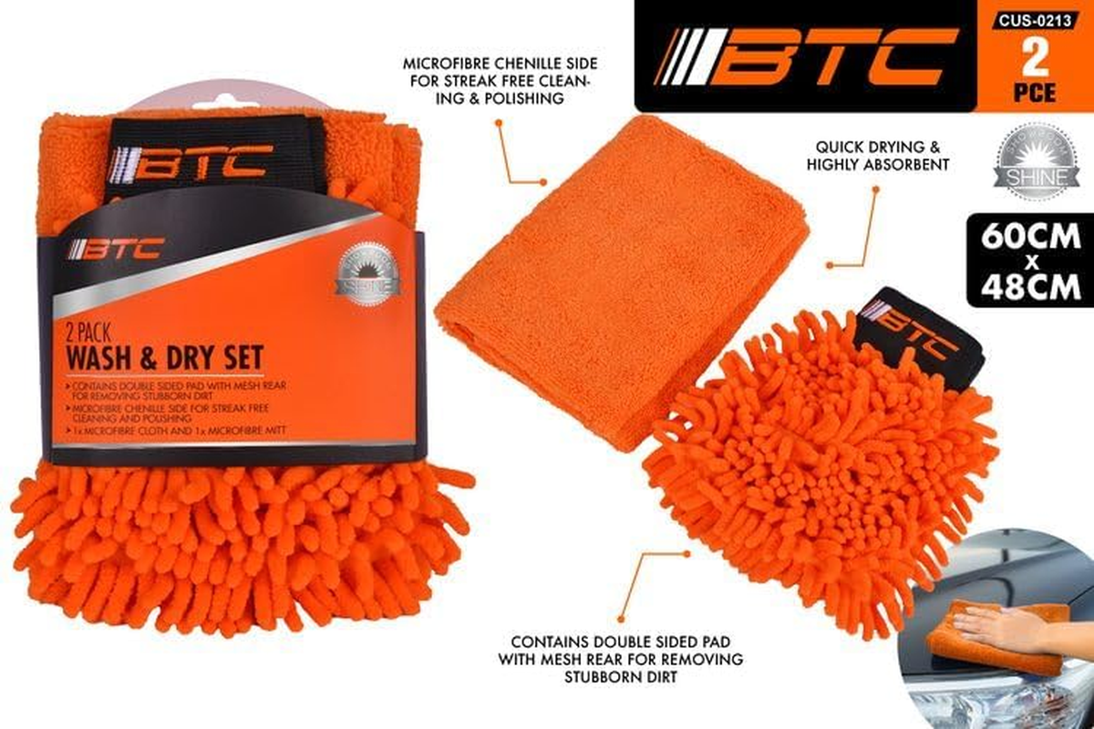 BTC Deluxe Microfibre Towel and Mitt 2-Pieces image number 1