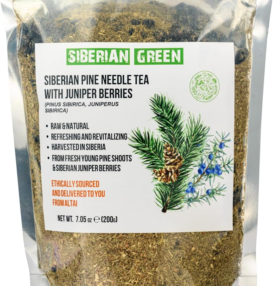 Siberian Green Pine Needle Tea Loose Powder 200G W Juniper Berries