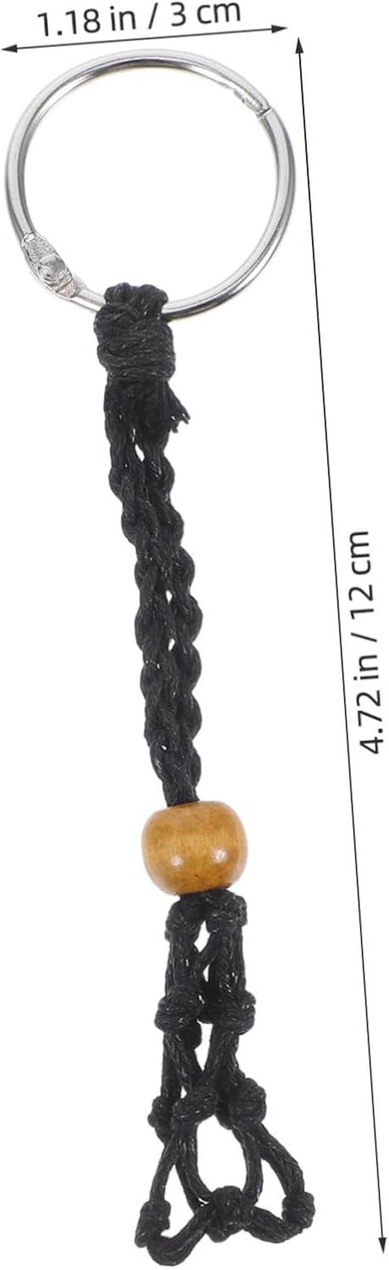 Homoyoyo 2Pcs Handmade Adjustable Net Pocket Keychain for Womens Keychain Crystal Holder Unique Pendant for Bag Car Decoration image number 6