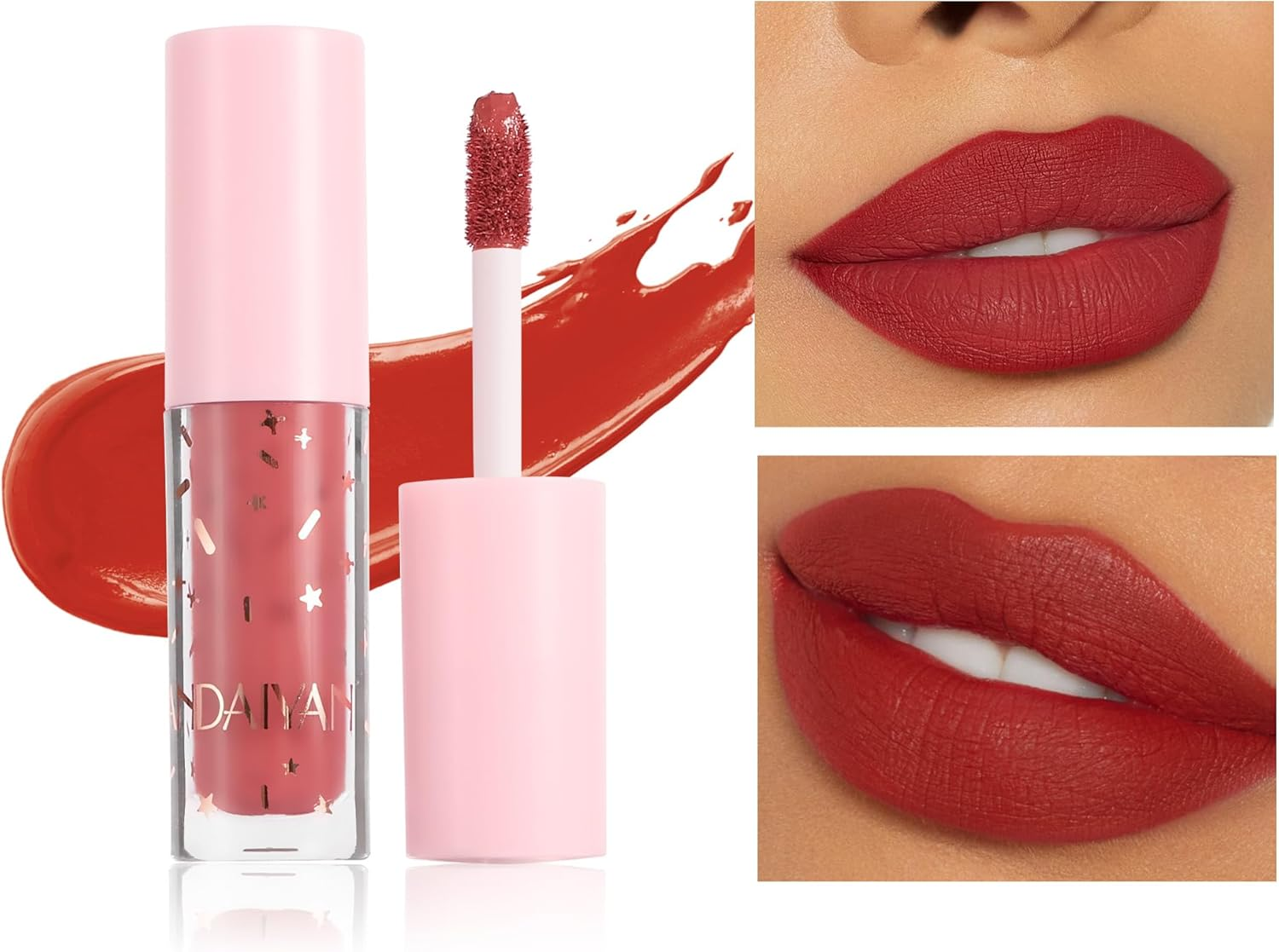 Welhammsae 12 Colors Matte Liquid Lip Gloss Set, Nude Glitter Lipstick Lip Gloss with Case, Makeup Set Velvet Matte Long Lasting Waterproof Non-Stick, High Pigment Lip Makeup for Women Girls image number 2