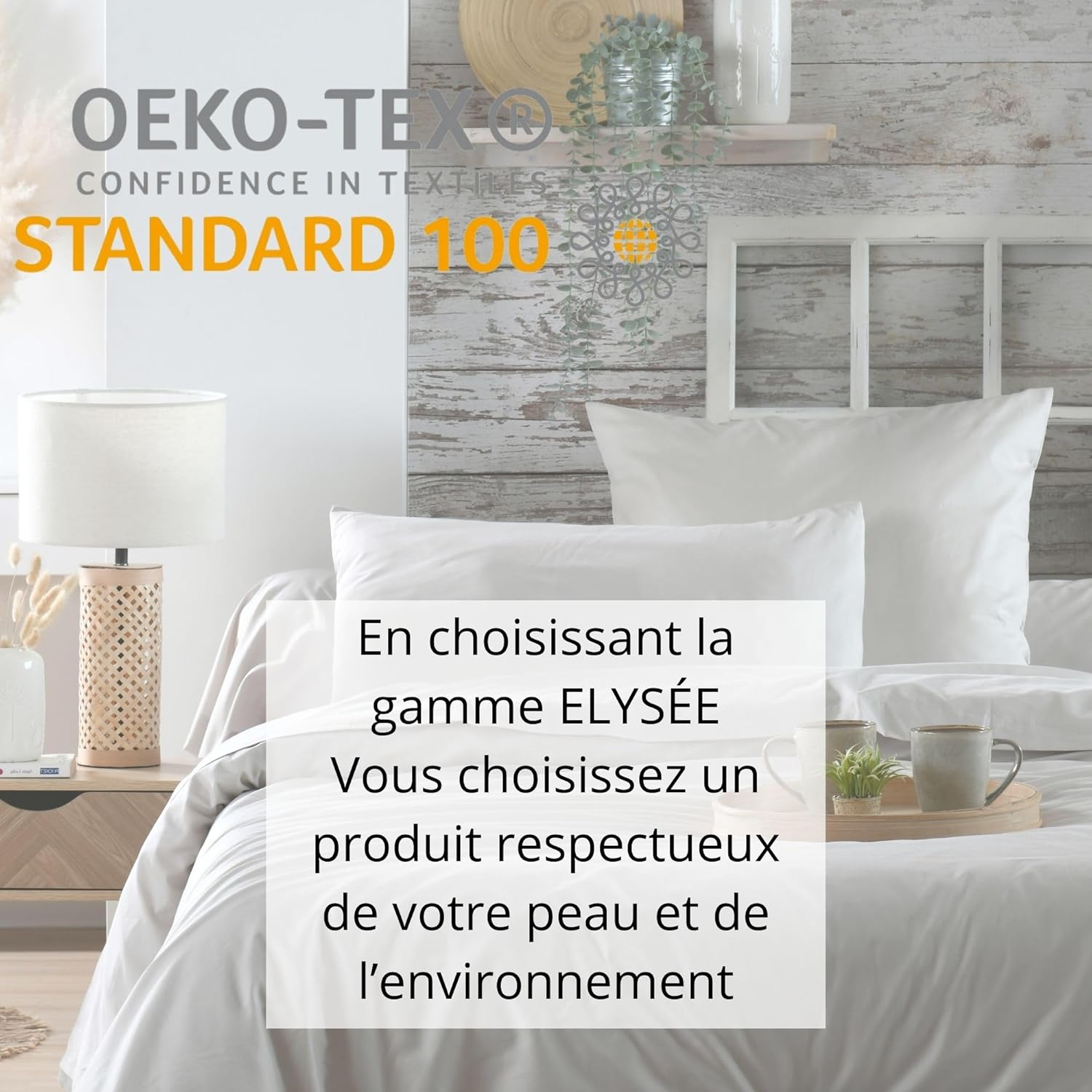 STOF - Flat Sheet - Size 180 X 290 Cm - Quality Cotton Percale - 100% Oeko-Tex Cotton - Linen Colour - Elys&eacute;e Model - Bed Linen for Home - Soft and Comfortable image number 5