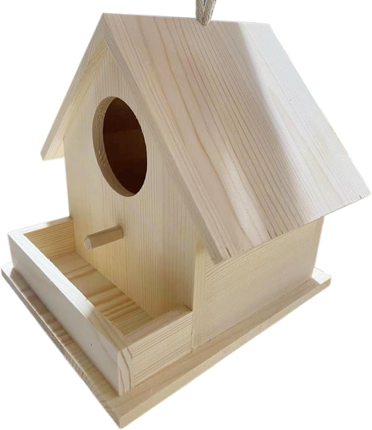 Bird Nesting Box, Wooden Bird Feeder House, Compact Animal Shelter, Sturdy Wood Design, Compact Size (350G), Outdoor Decoration for Courtyard, Porch, Balcony image number 6