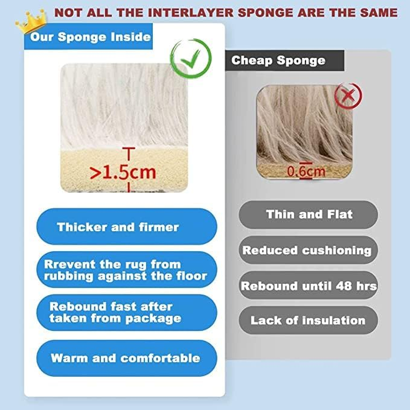 SHIPKEY Beige Area Rugs 5&rsquo;X7&rsquo; (150X210 Cm) Soft Indoor Rugs, Fluffy Shaggy Carpet for Bedrooms, Living Room, Home D&eacute;cor - Beige - 240X300Cm image number 2