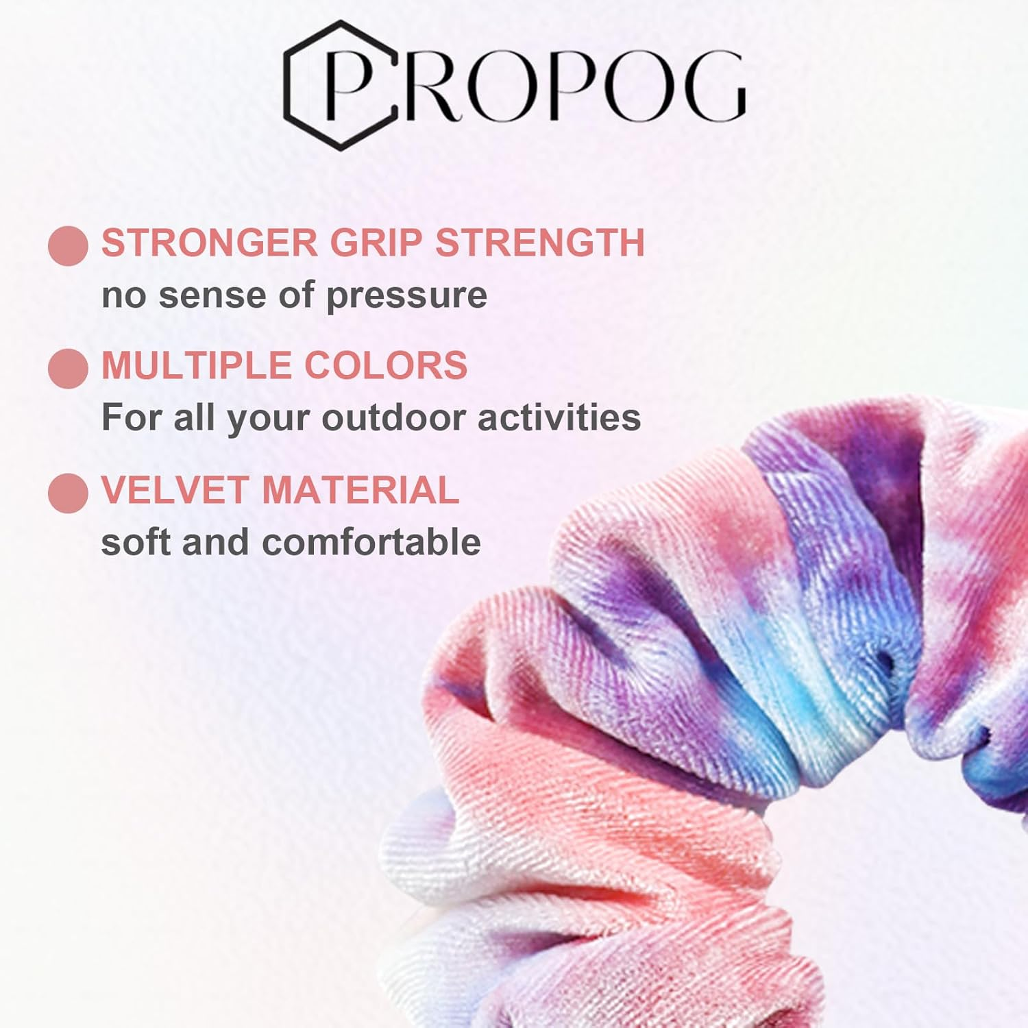 PROPOG Velvet Scrunchies for Girls, Hair Scrunchies for Women'S Hair Premium Scrunchie Elastic Hair Bands Tie Dye Scrunchy Hair Ties Ponytail Holders Hair Accessories for Girls Women 12 Colors image number 1