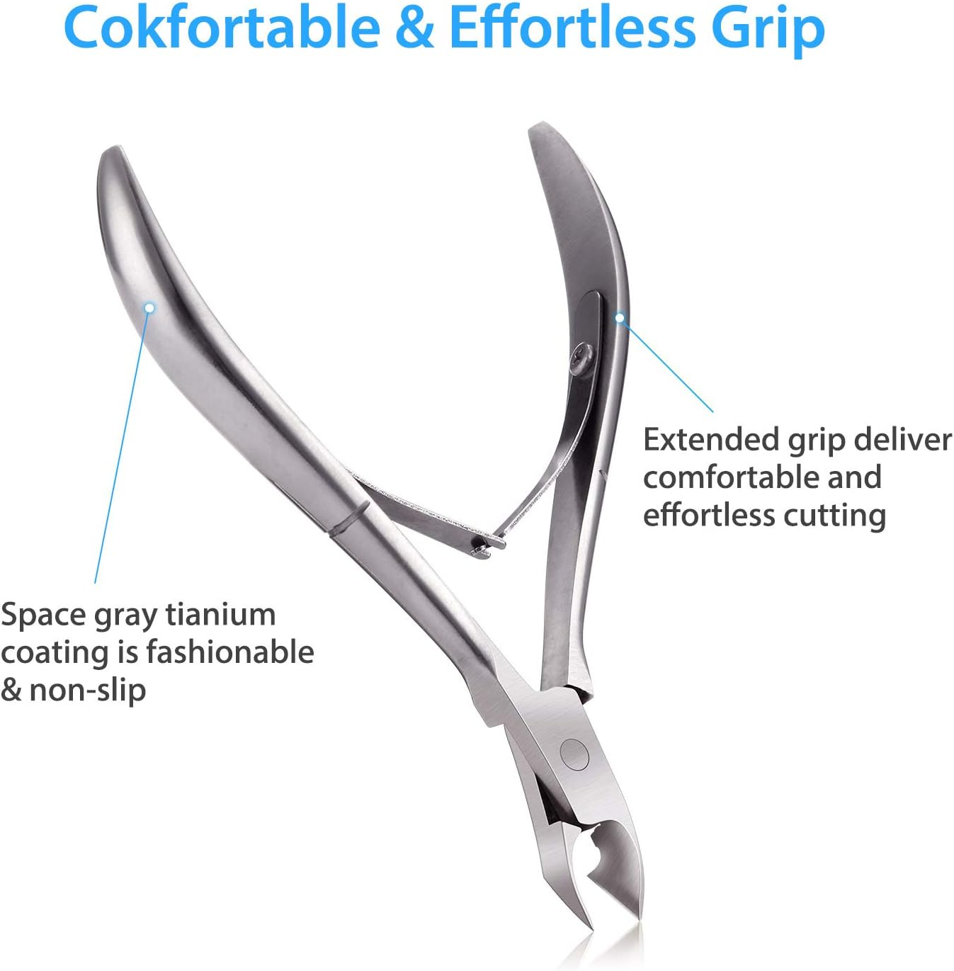 Mudder 3 Packs Cuticle Nippers Cutter Tool Stainless Steel Nail Cuticle Trimmer Remover with Pointed Blade Scissors Pedicure Manicure Tool for Fingernails Nails Care and Toenails(Silver) image number 5