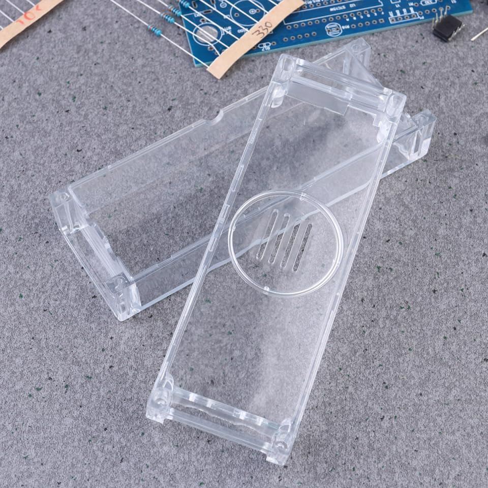 WOFASHPURET Digital Alarm Clock Kit, 1 Set DIY Rotating Digital LED Display Module Alarm LED Components Soldering Practice DIY Timer Kit for Home School Office - Red image number 5