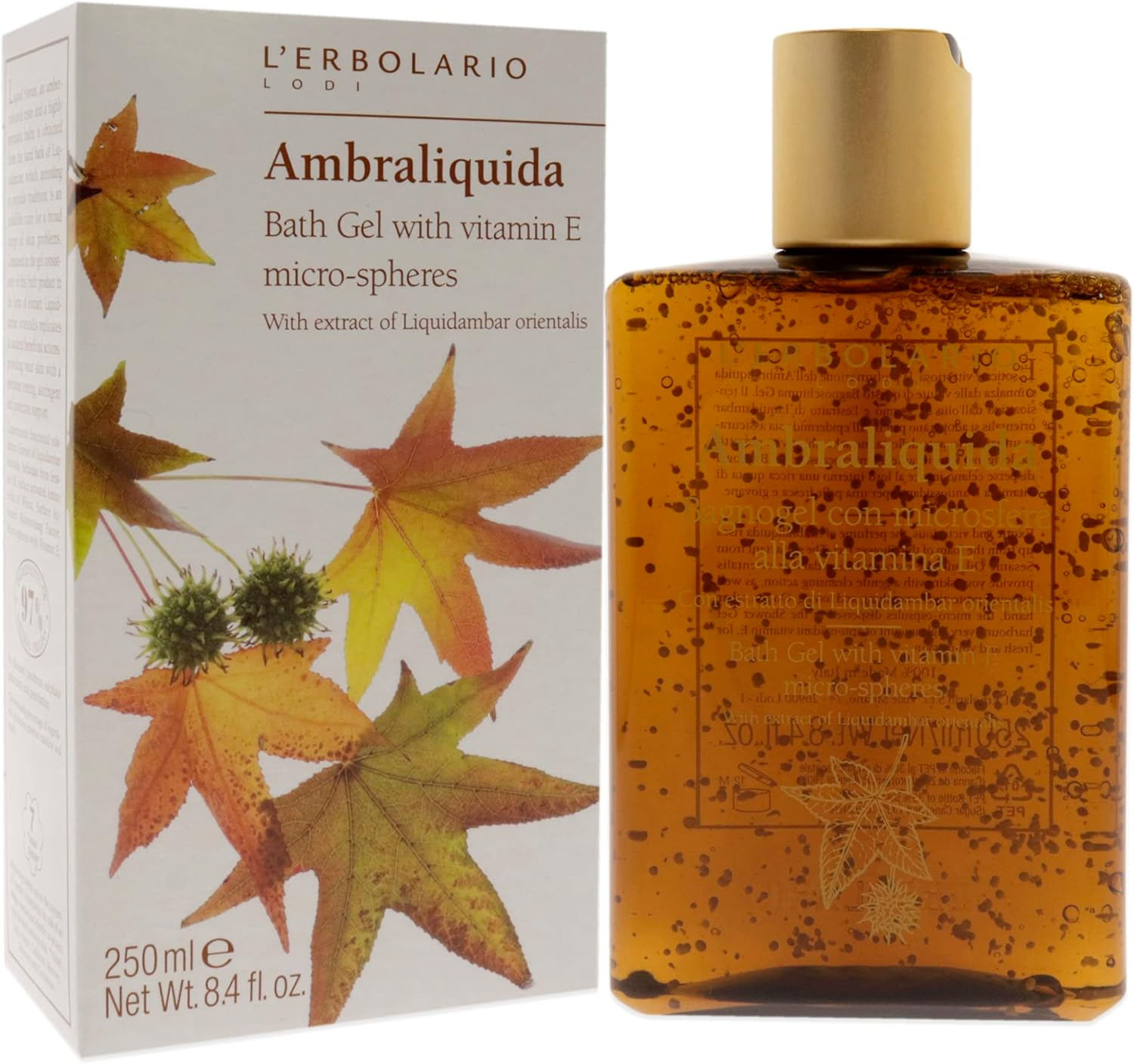 Lerbolario Ambraliquida Bath Gel with Vitamin E Micro-Spheres for Unisex 8.4 Oz Shower Gel image number 1