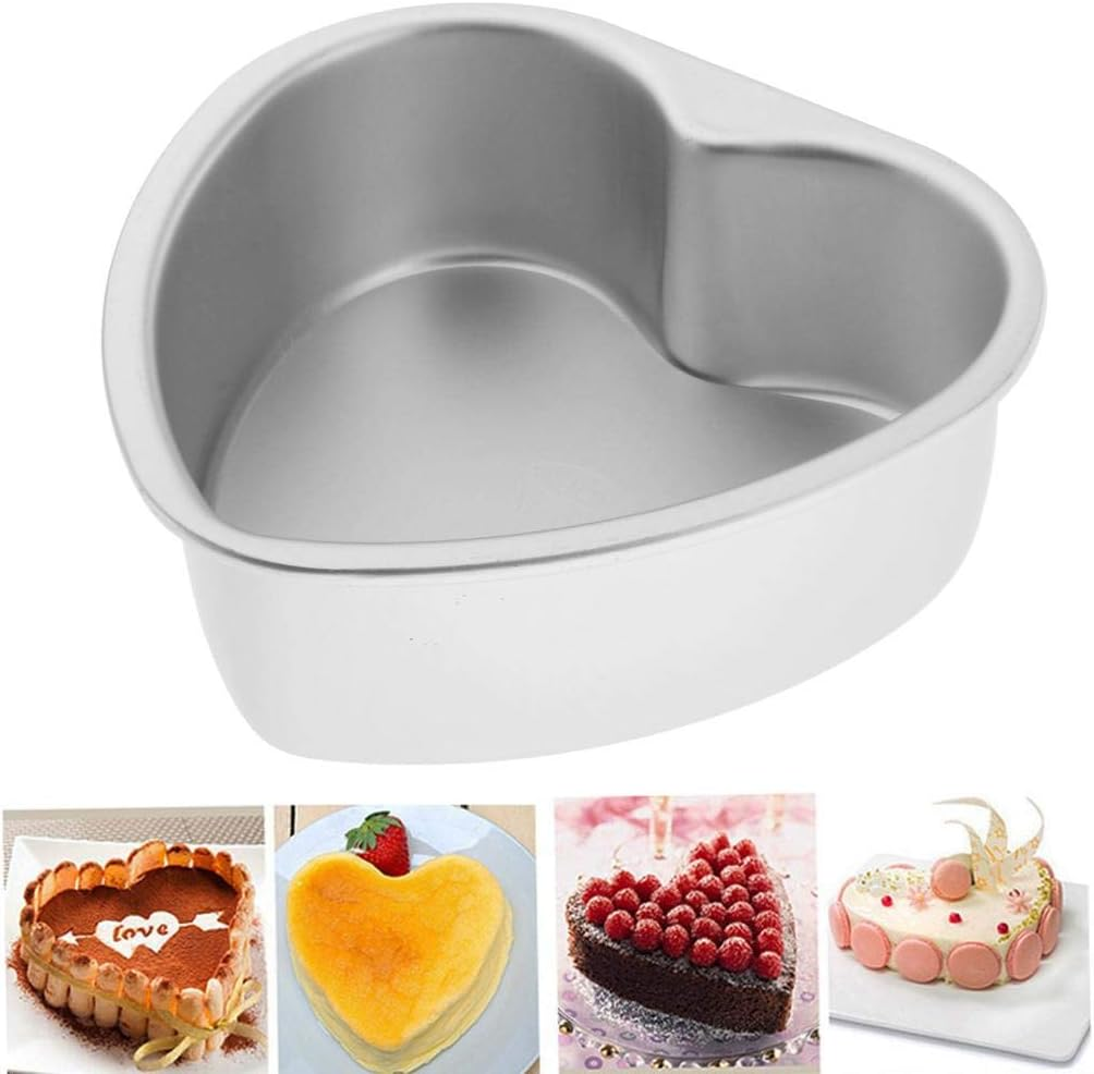 #N/A Non-Stick Anodised Heart-Shaped Cake Tin with Removable Bottom for Baking 6-8'' - 6Inch image number 2