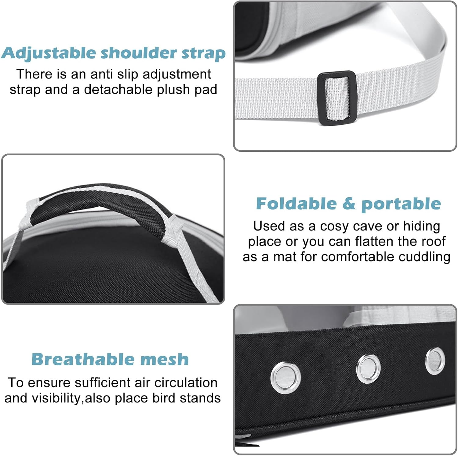 Small Pet Carrier, Small Animal Carrier Bag, Transport Box for Cat with Side Opening, Guinea Pig Carry Bag, Foldable Transport Box, Dog Transport Box for Birds, Kittens, Puppies