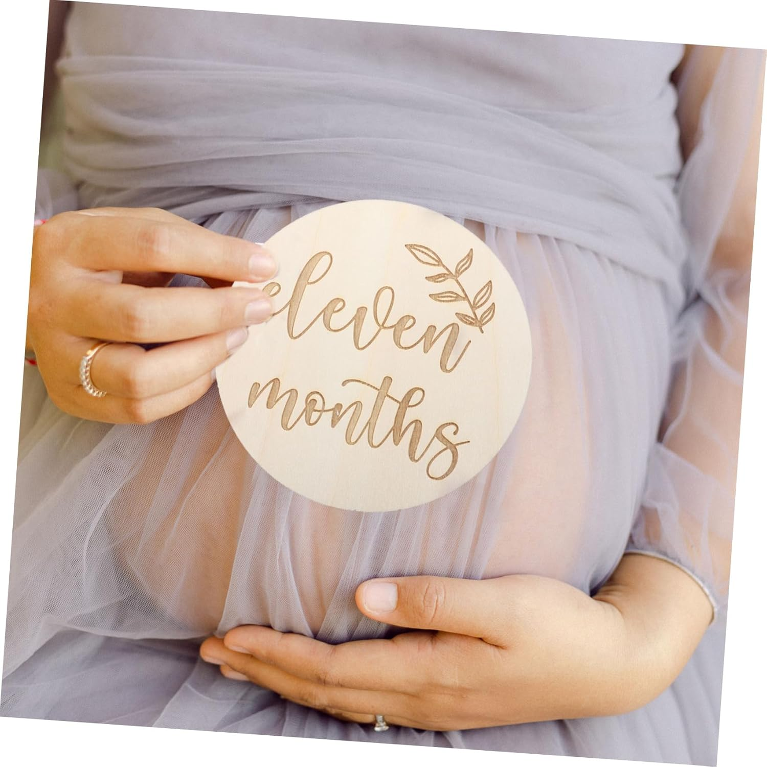 UPKOCH Monthly Photo Prop Wooden Milestone Cards Birth Cards Growth Commemorative image number 2