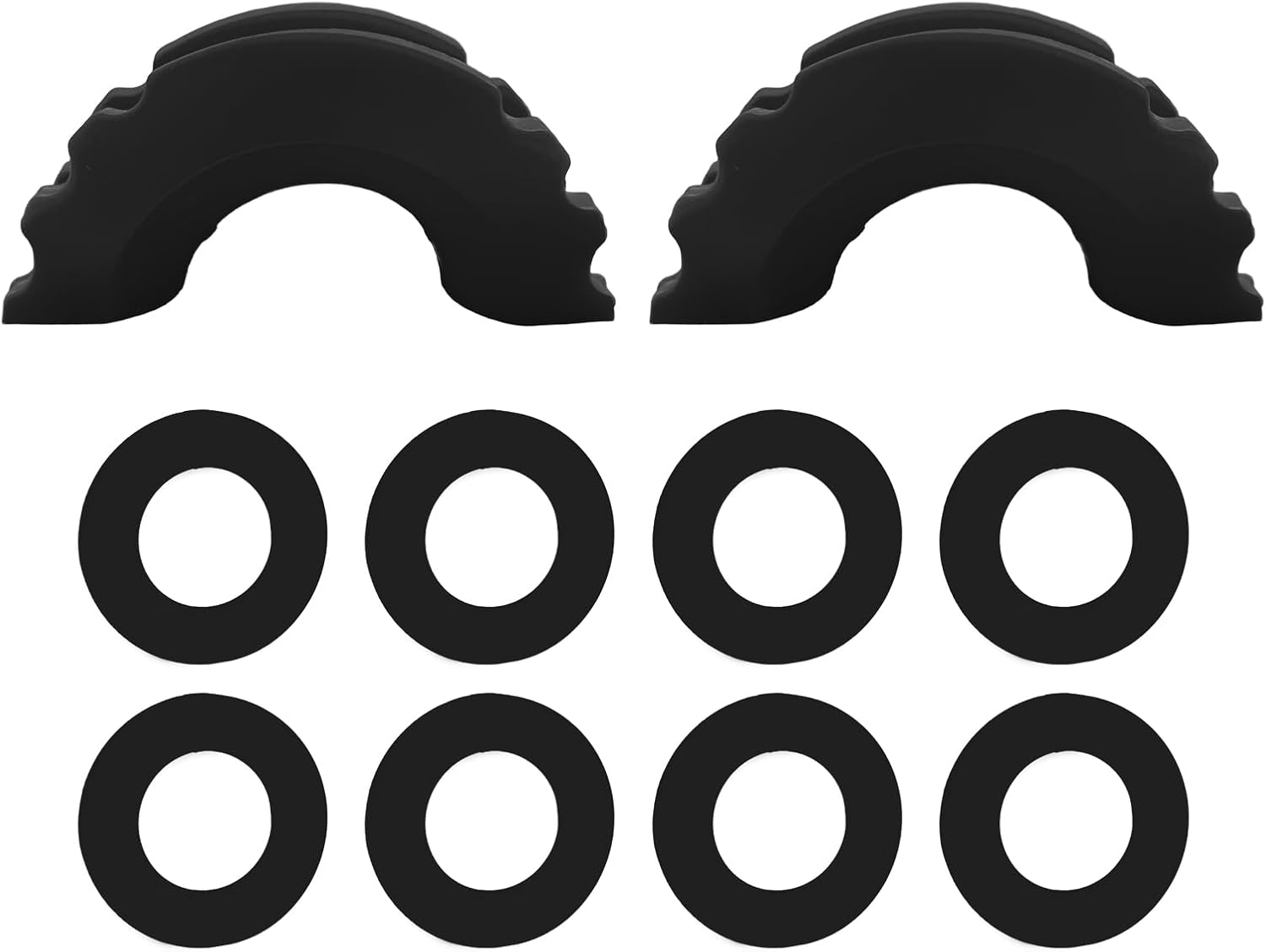 Wevdn D Ring Shackle Isolators Washers Kit, Rubber Shackle Isolators with Washers Fits Standard 3/4" Shackles, Soft Shackle Isolators Protect Shackle & Bumper Reduce Rattling (Black)