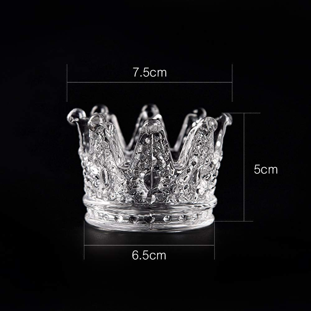 Crown Nail Brush Holder Glass Crystal Dappen Dish for Nail Acrylic Liquid Clear Brush Washing Cup Nail Art Palette Multifunctional Manicure Tool image number 3