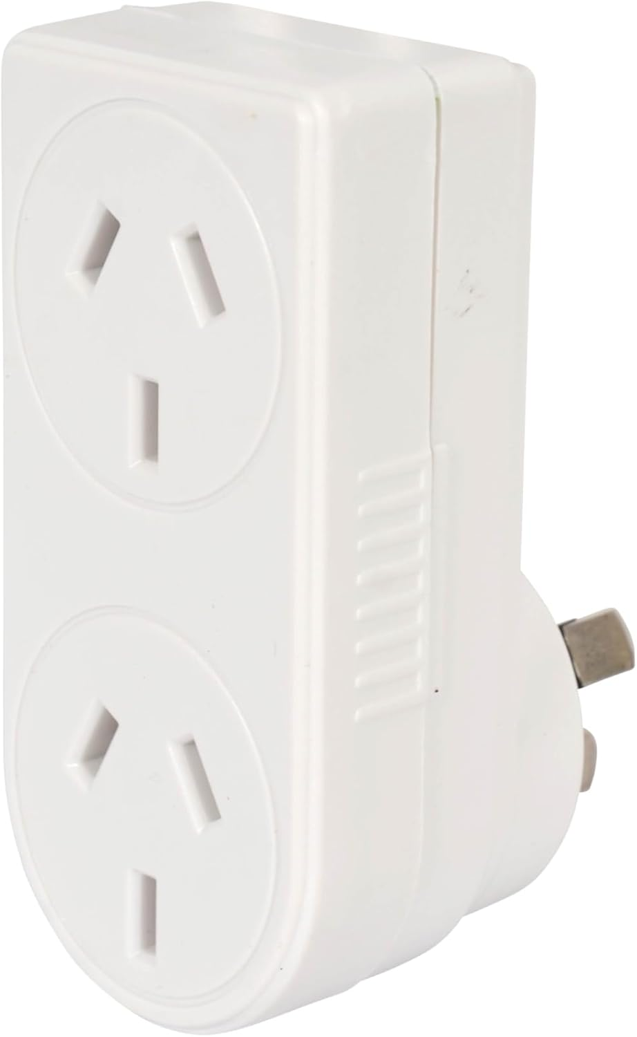 Maxem Power 2 Socket Vert Hand Side Double Adaptor