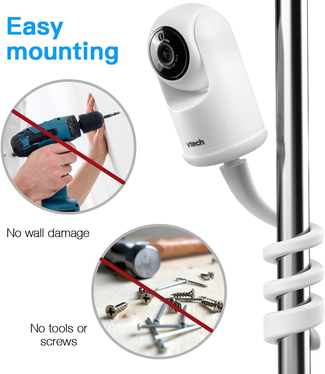 Clamp Mount/Flexibility Mount for Vtech Advanced HQ Max Baby Monitor - Adjustable 40Cm Metal Arm Bracket | Tool-Free Installation | Compatible with Cribs & Furniture (Flexible Mount) image number 1