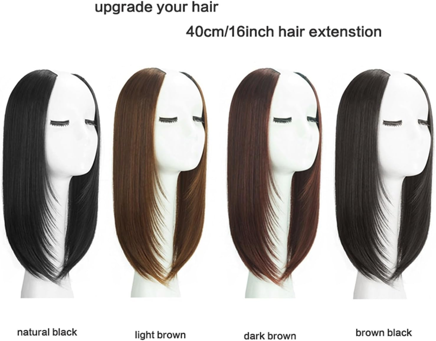 Synthetic Hair Extensions Clip in Hair Extenstion Invisible U-Type Short Straight Extension Women Hairpieces Half Wig(Coffee Colour) image number 6