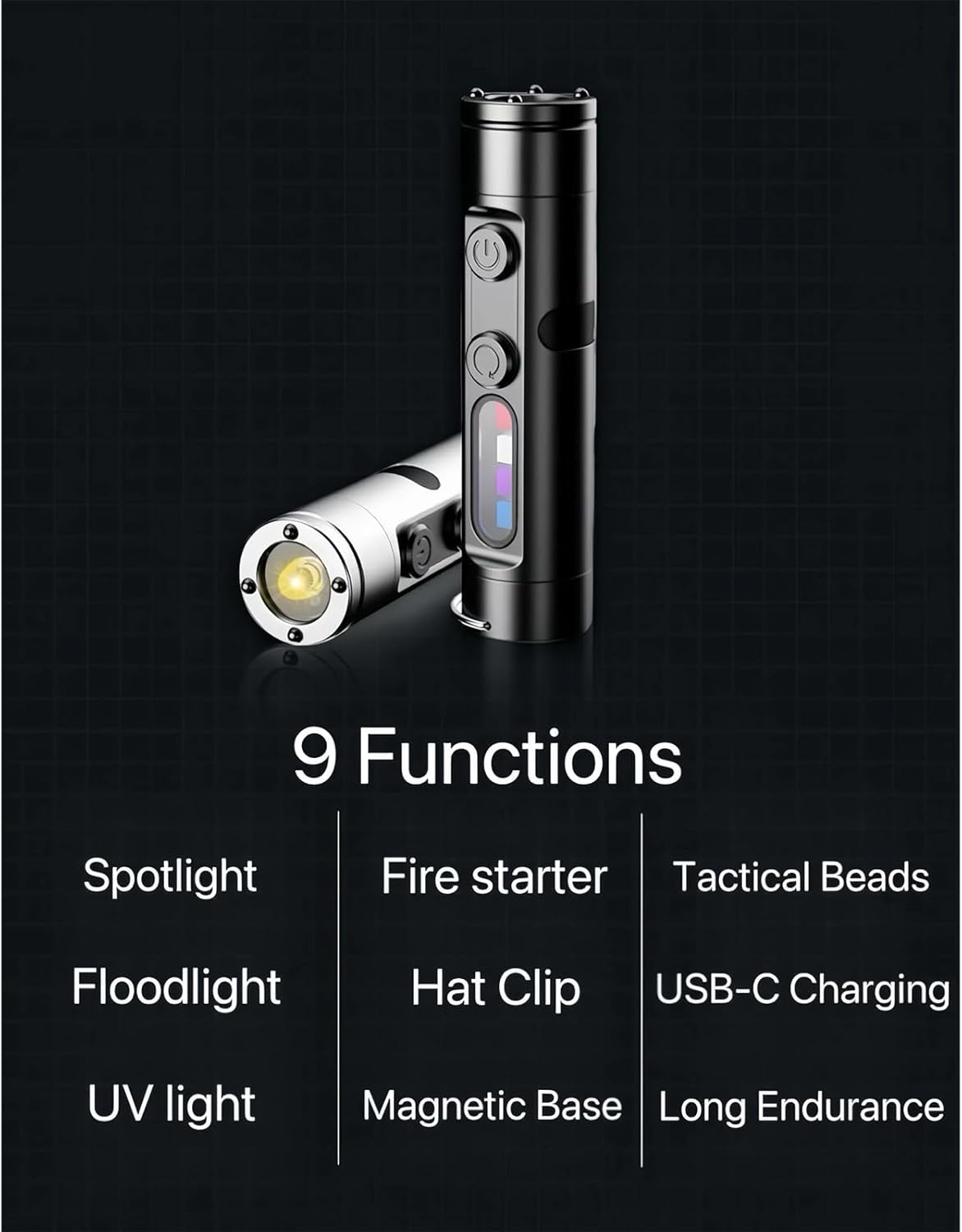 The Ultimate Everyday Micro Tool, 500 Lumens Mini Rechargeable EDC Flashlight, Magnetic Pocket Keychain Flashlight with Hat Clip, 2025 New 3 Brightnes,For Hiking (C#1) image number 3