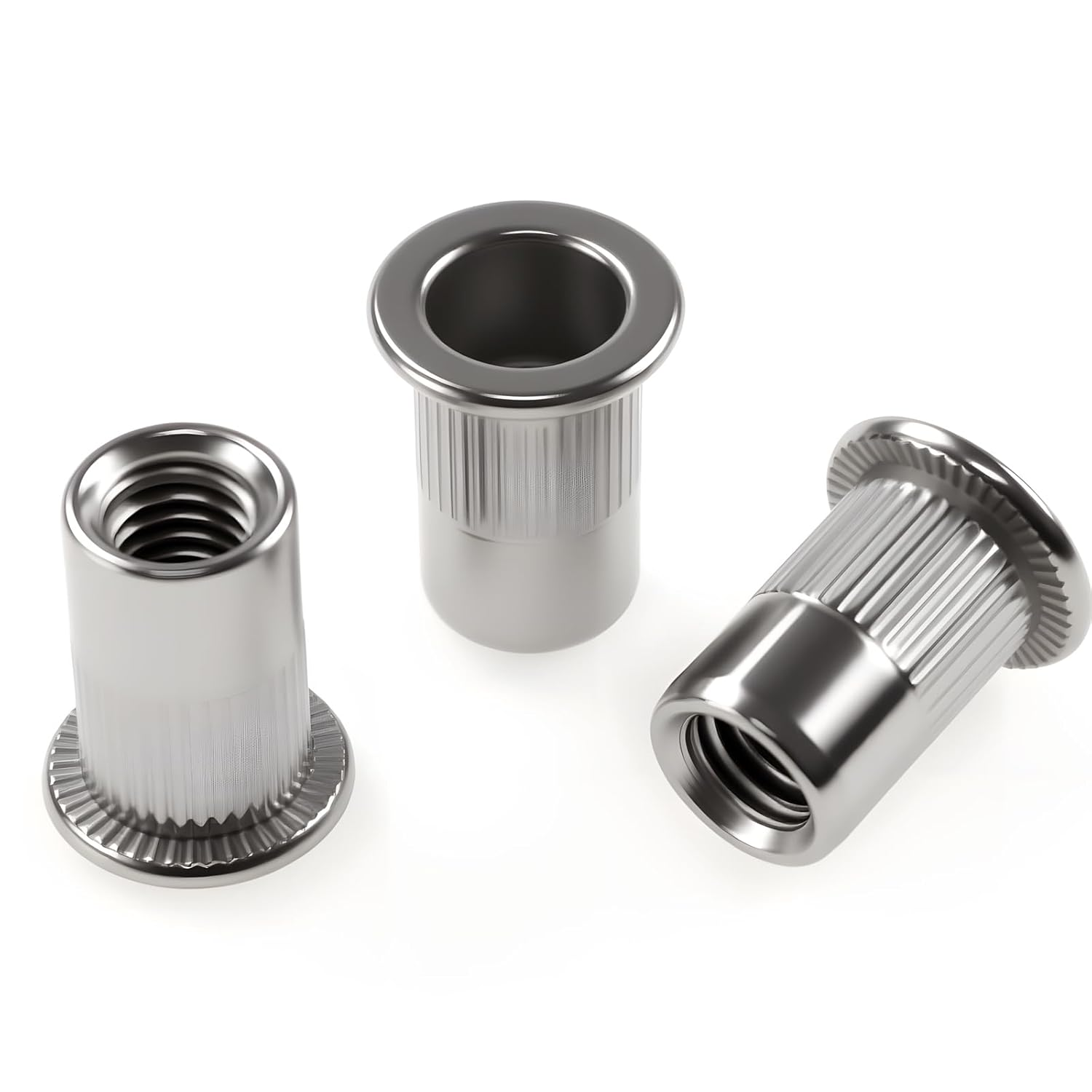 50 PCS M5X1.0 Rivet Nuts Kit, 304 Stainless Steel Threaded Inserts Nutserts for Metal Wood & DIY Electrical Appliances Industrial Assembly (Silver) image number 5