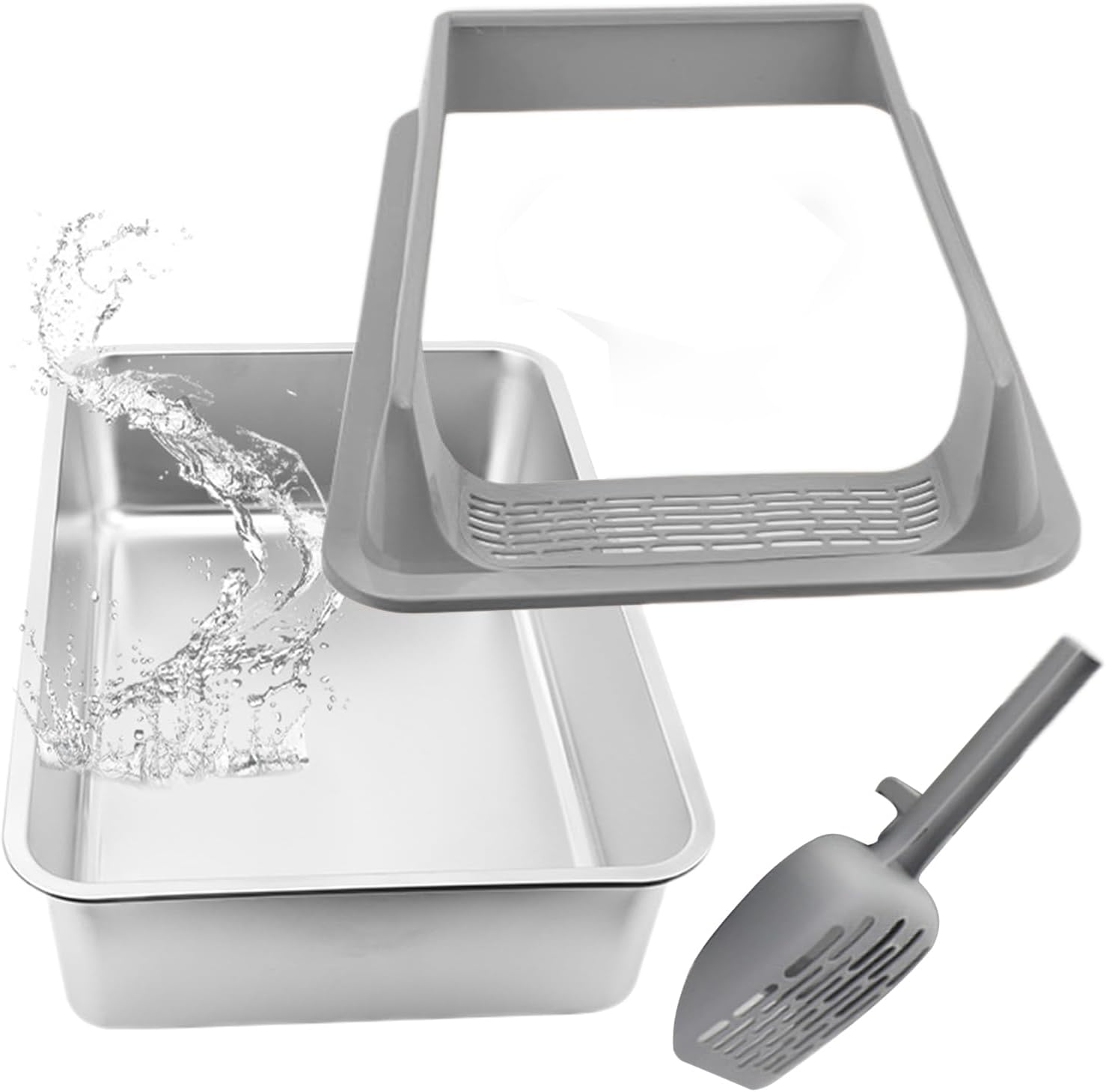 Cat Toilet - Deepen Pet Litter Box - Easy Clean Semi Enclosed Cat Toilet with Scoop for Dormitory Indoors Car Living Room image number 6