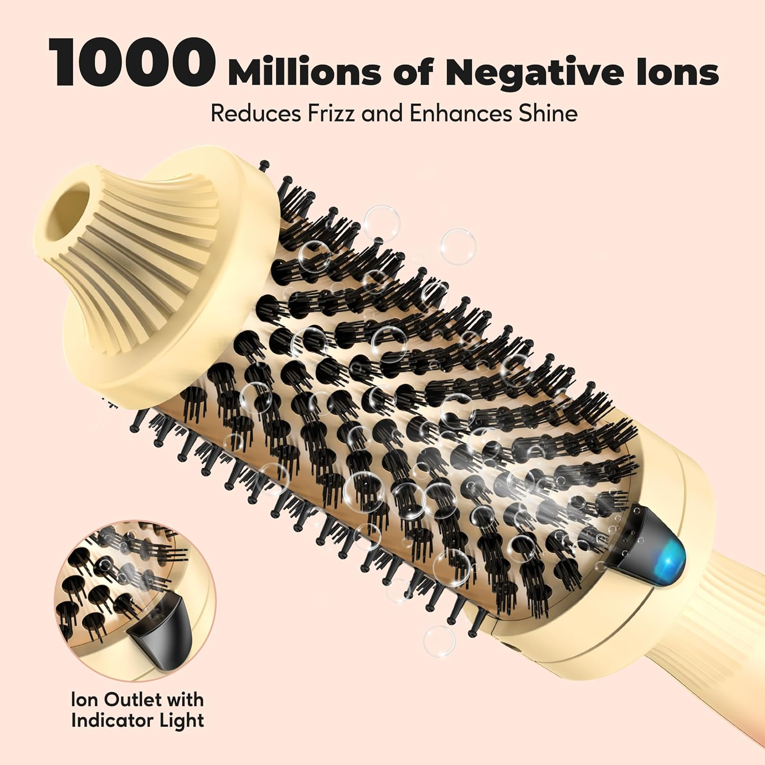 Farery 1.77-Inch Thermal Brush - Ceramic Ionic Heated round Brush for 90'S Full-Bodied Style, Volumizing, Smooth Hair & Natural Curls, Dual MCH Heating, Digital Display, 9 Temperature, Dual Voltage image number 4