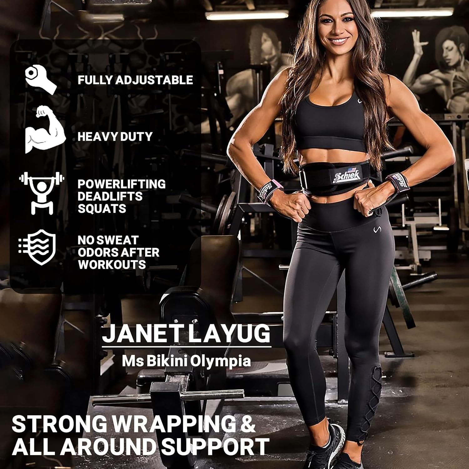 Schiek Sports Model 2004 Nylon 4 3/4" Weight Lifting Belt - Small - Black image number 4