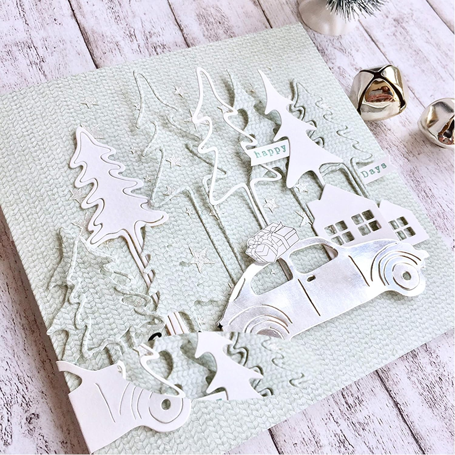 3Pcs Tree Metal Die Cuts,Christmas Tree Cedar Deer Cutting Dies Cut Stencils for DIY Scrapbooking Album Decorative Embossing Paper Dies for Card Making