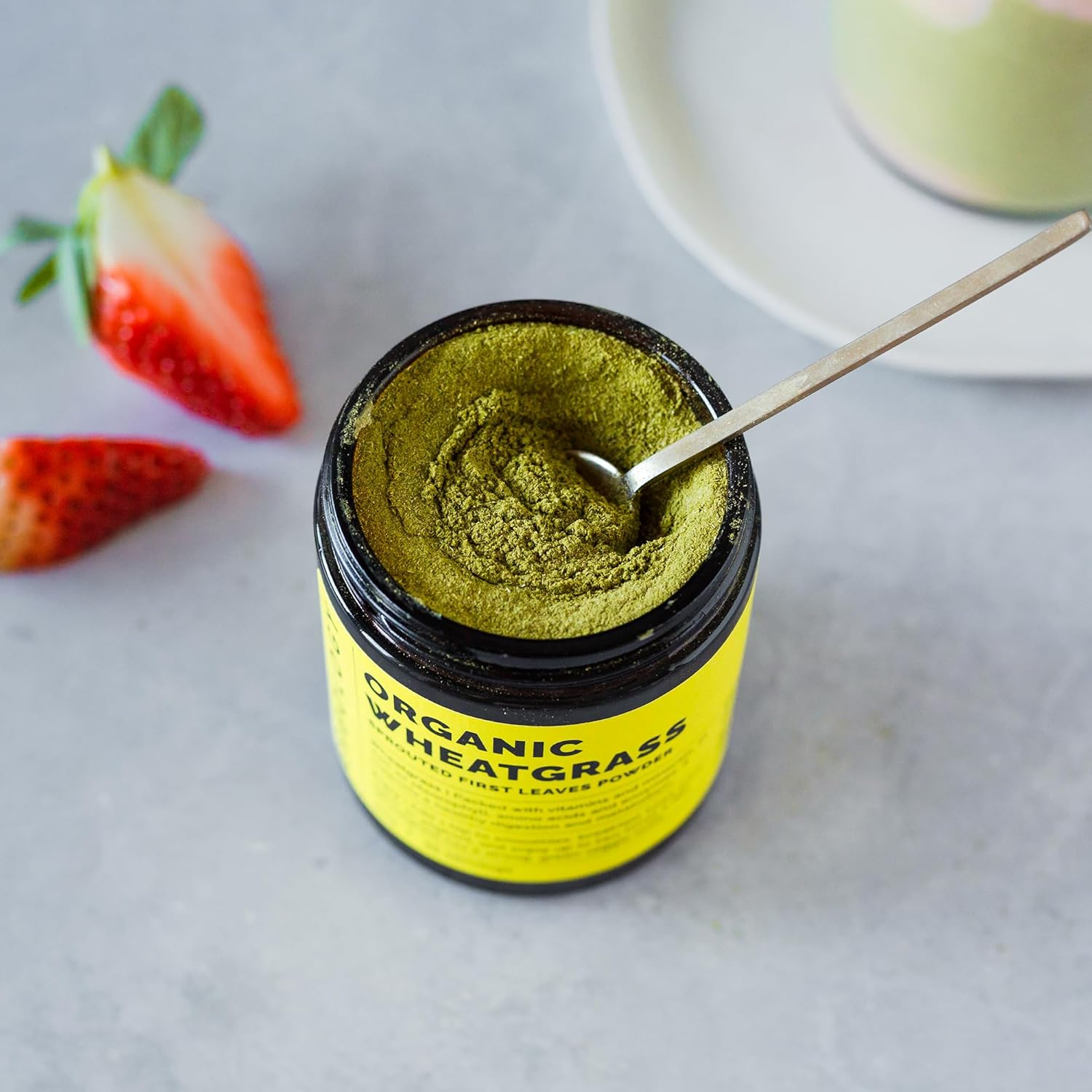 Erbology Organic Wheatgrass Powder 90G - 45 Servings - Body Cleansing and Gut Health Support - Rich in Chlorophyll and Iron - Sustainably Sourced in Europe - Small Batch - Vegan - Gmo-Free image number 2