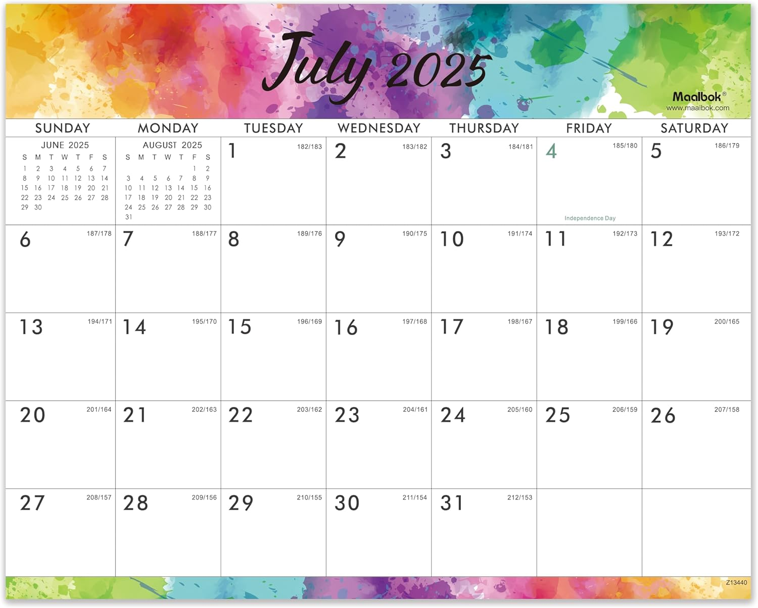 Magnetic Calendar 2025-2026 - JUL 2025 - DEC 2026, 18 Months Calendar 2025-2026, Magnetic Monthly Calendar, 8" X 10", Tear-Off Pad