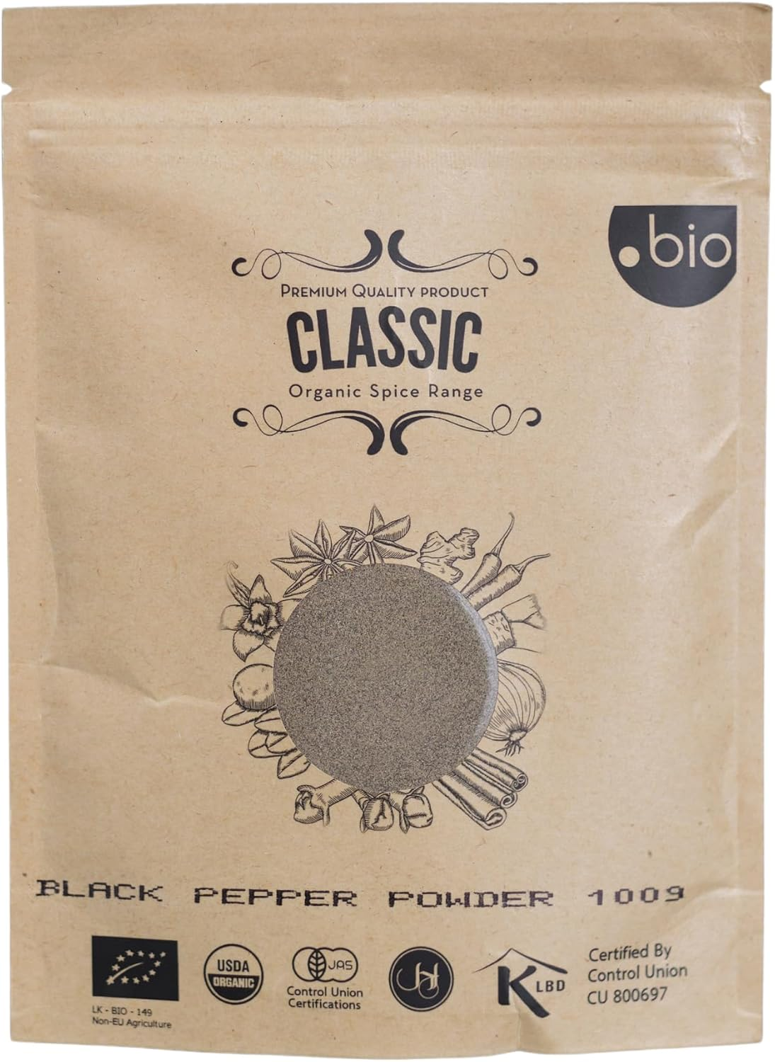 Organic Black Pepper Powder | Product of Sri Lanka | 100G | USDA Certified | Halal Certified | Kosher Certified Pure | Ceylon Premium Quality | Just Sprinkle image number 3