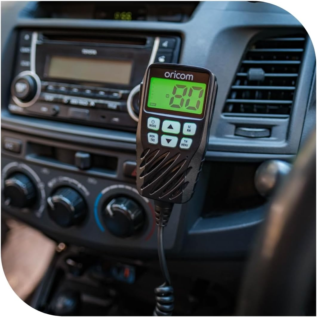 Oricom Bundle Pack: UHF360 5 Watt UHF CB Radio with Controller Speaker Microphone and ANU215 6.5Dbi UHF CB Antenna (UHF360BFP) - 80 Channels, CTCSS DCS Codes, Priority Channel, Colour Backlit Display image number 6