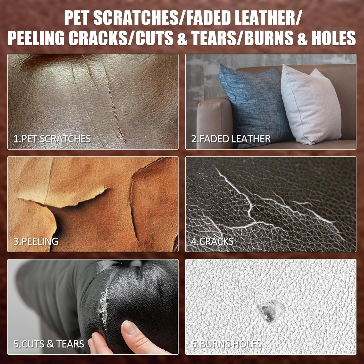 Grpoche Leather Products, Scratch Repair, Leather Care Kit, Leather Repair Cream, 18 Colors, Synthetic Leather Repair, Cracks, Scratches, Fading Repair, Leather Seats, Leather Handles, Genuine Leather image number 2