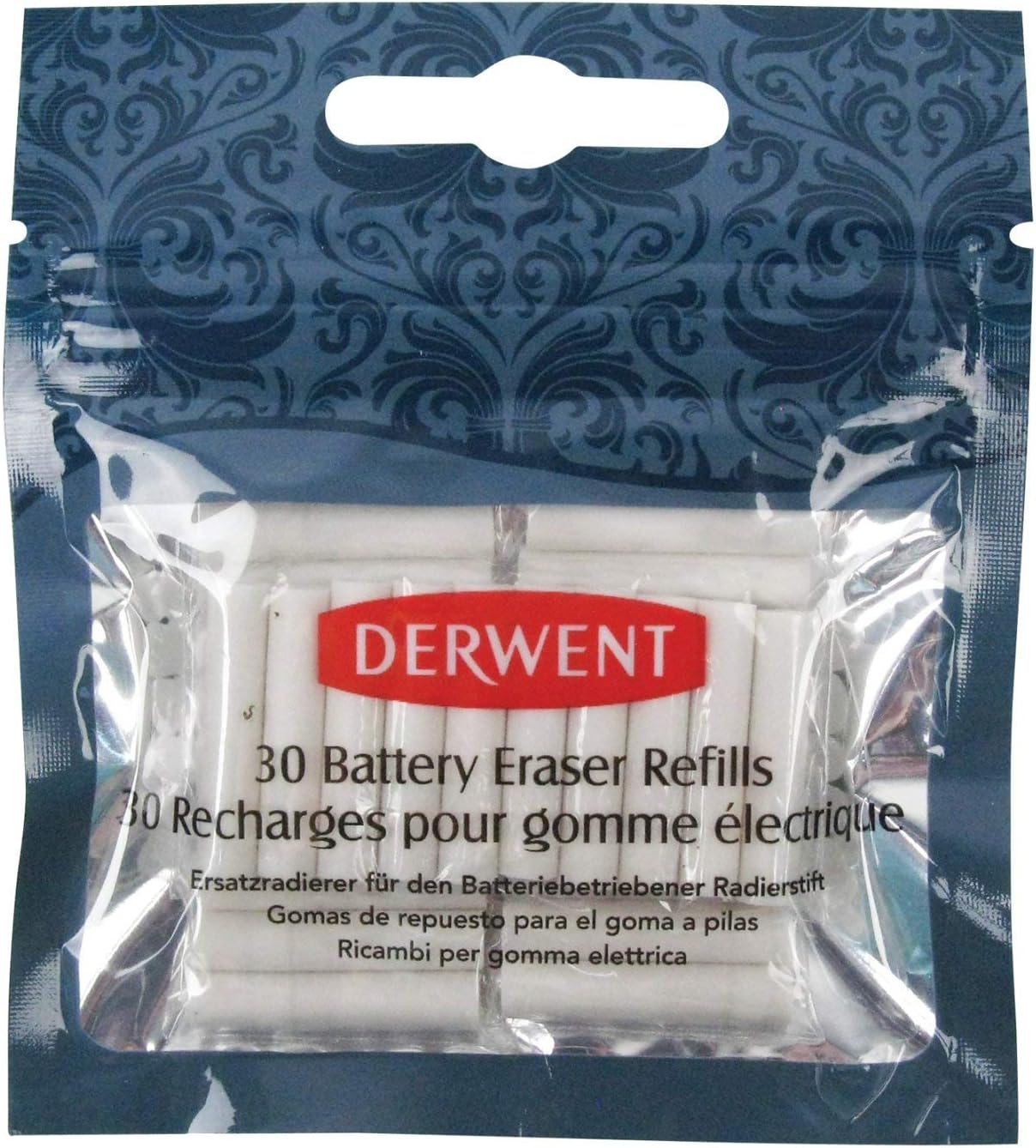 Derwent Replacement Erasers for Derwent Battery Operated Eraser, 30 Count Refills (2300023)