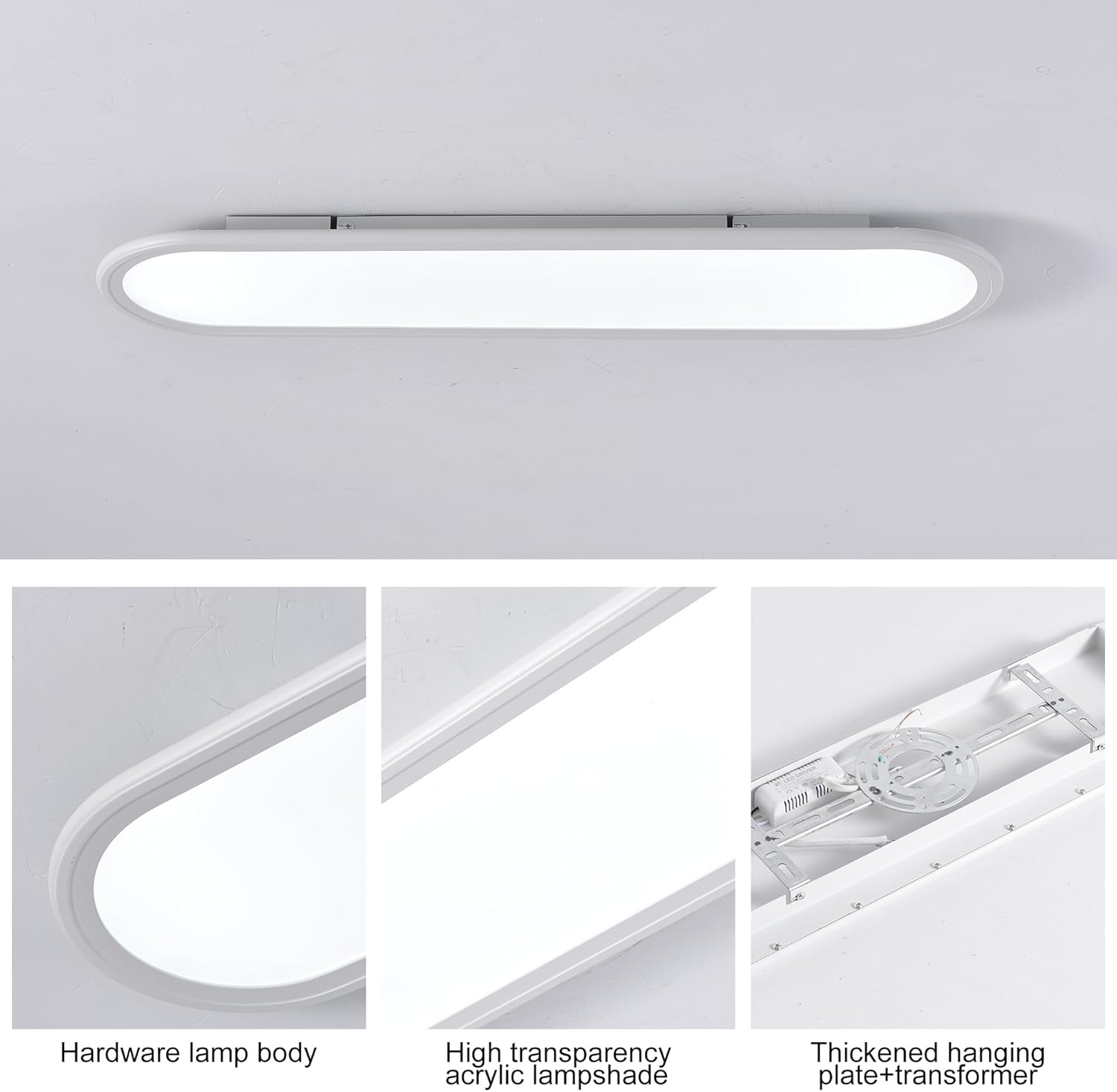 Ganeed Modern Dimmable LED Ceiling Light, Acrylic Ultra Thin Ceiling Lamp with Remote, 70Cm Semi Flush Mount Ceiling Light LED Chandelier for Bedroom Living Dining Room Kitchen, 3000K-6000K - Black/120Cm image number 7