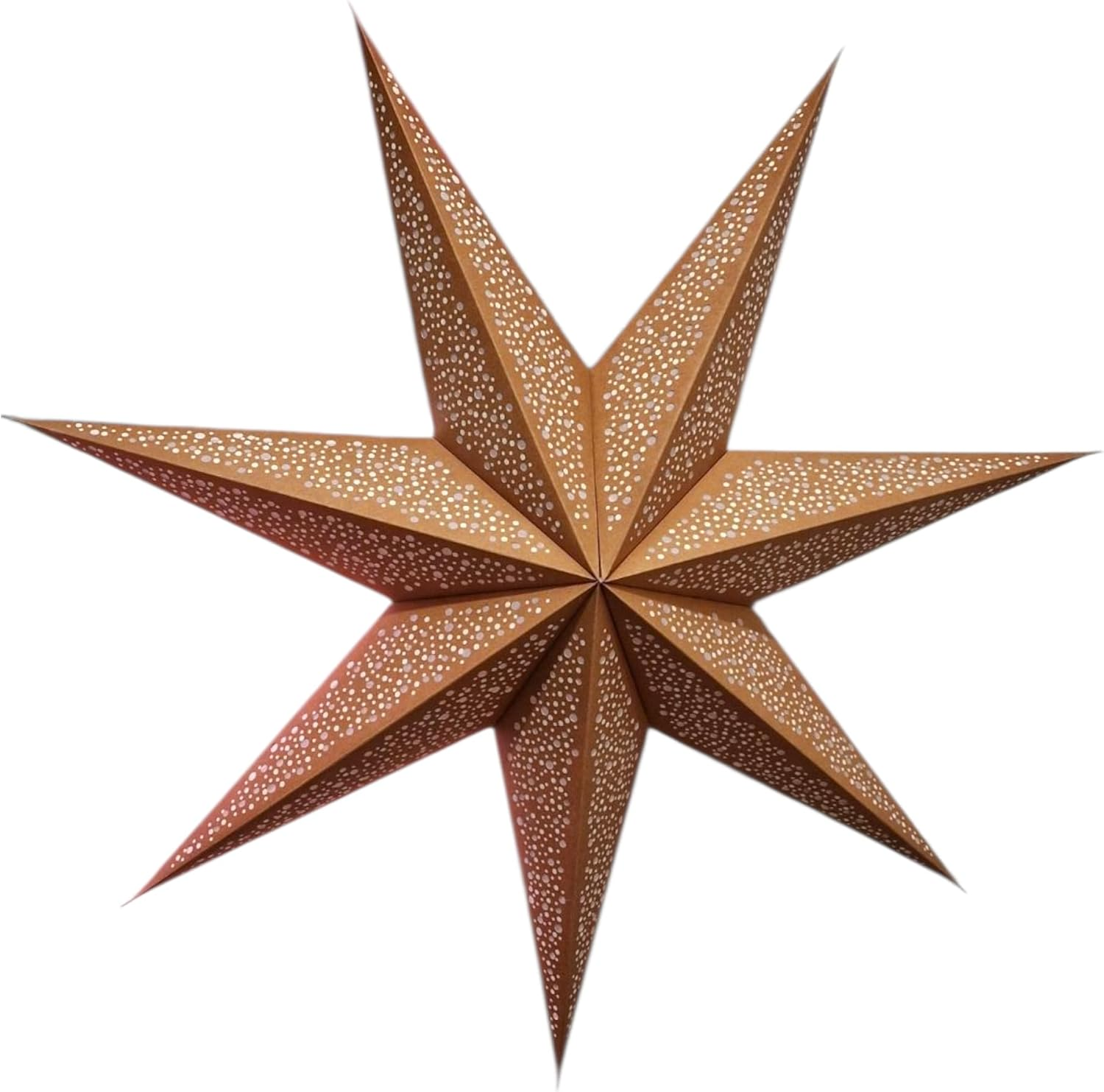 YEPSIO Lantern Lampshade Paper Star Light Shades Large 60Cm Hanging Decorations for Christmas Wedding Home Decoration Birthday Party Foldable 7 Pointed Star (Golden) image number 4