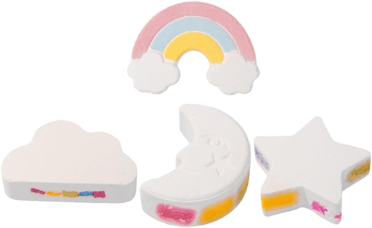 FOMIYES 4Pcs Rainbow Bath Salt Essential Oil for Exfoliating and Moisturizing Skin For