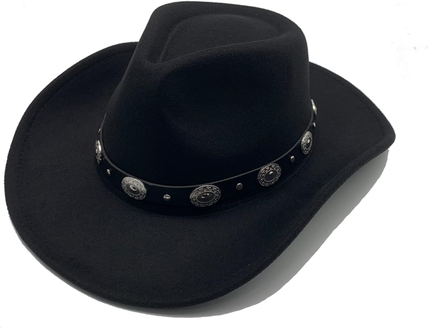 Willheoy Cowboy Hat for Men Women Western Cowgirl Hats Felt Fedora Hat Black Cowboy Costume