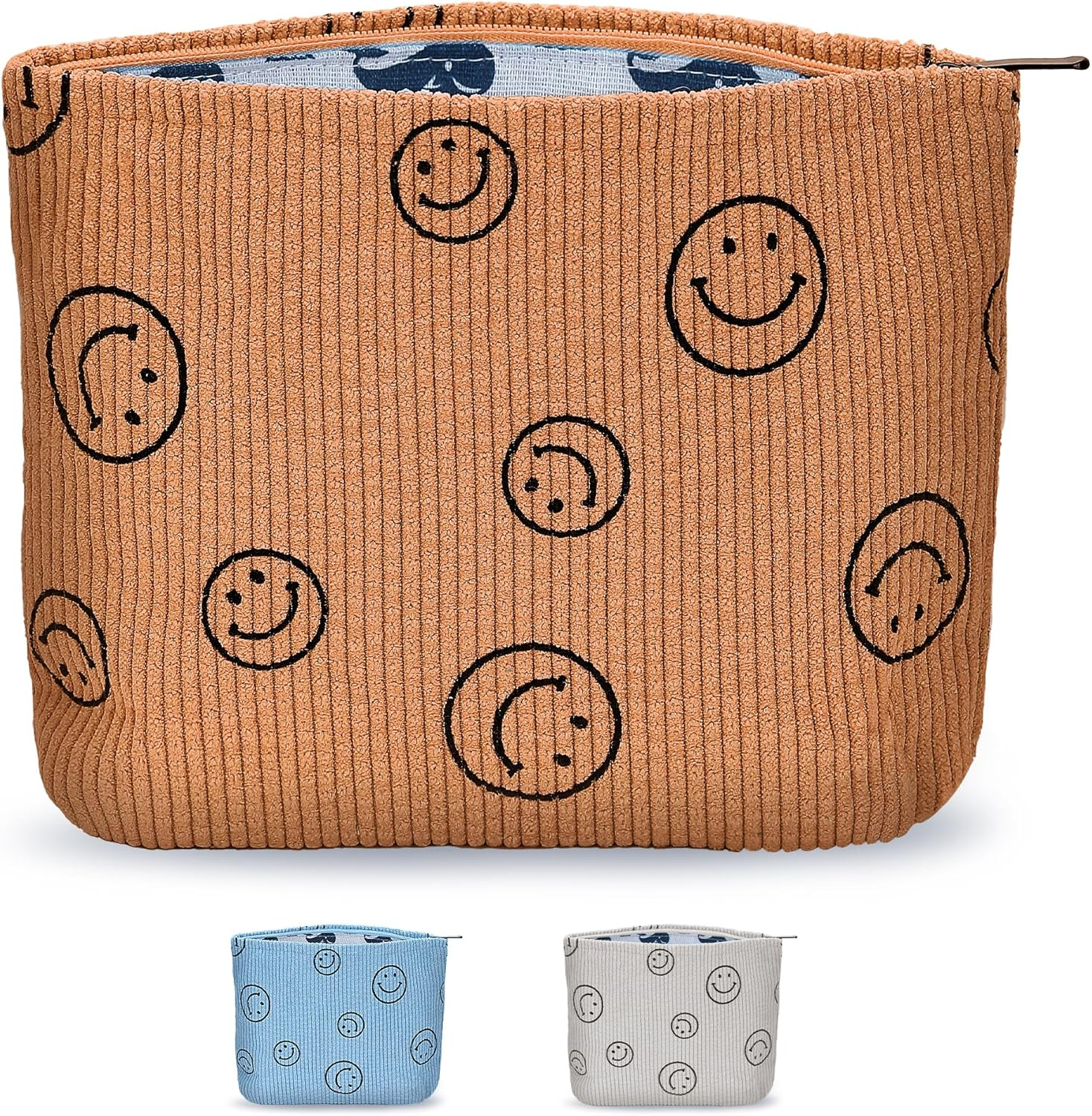 Makeup Bag Cosmetic for Women, Small Purse Pouch Waterproof PU Leather Portable Versatile Fashion Zipper, Green