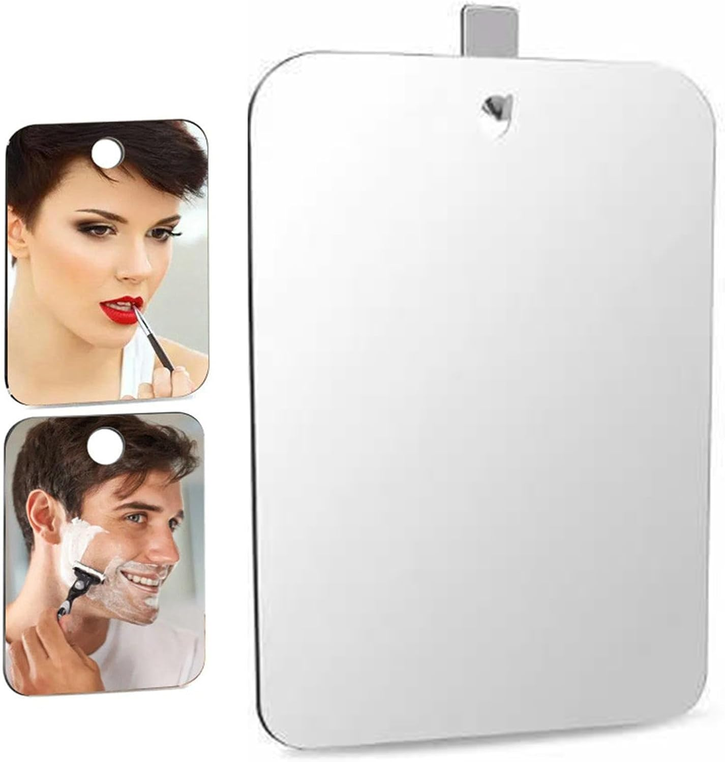 Luzcauwy Shower Mirror anti Fog Large Size with Adhesive Hook, Fogless Shower Mirror for Shaving and Personal Grooming in Bathroom, Durable Shaving Mirror for Daily Use, Clear Bathroom Mirror image number 3