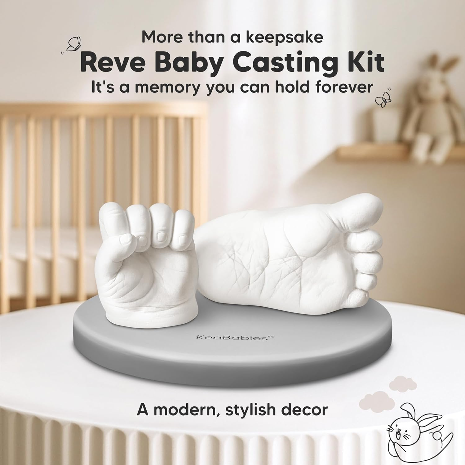 Reve Baby Casting Kit for Hand and Foot (Round, Cloud Gray) image number 2