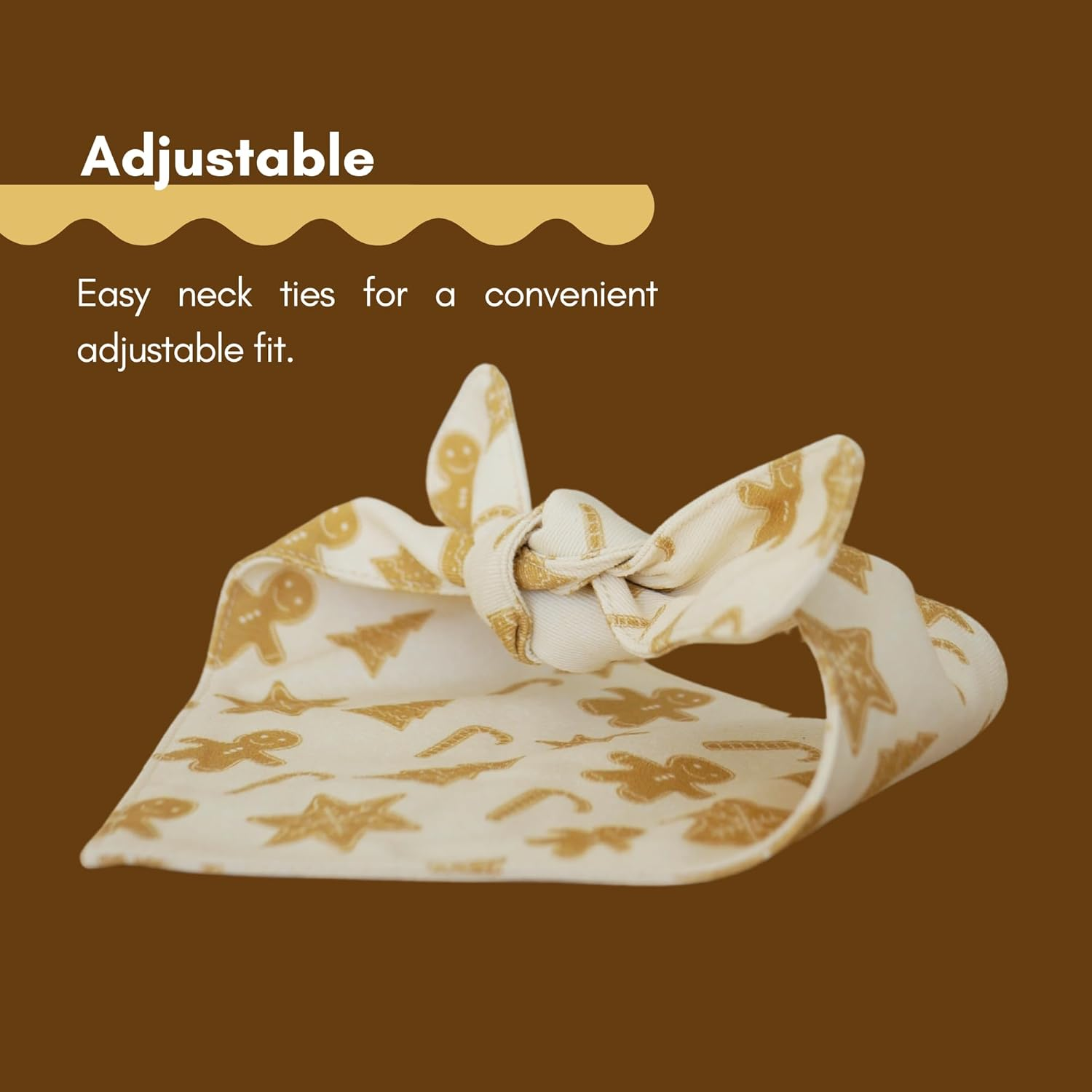 Christmas Dog Bandanas, 2 Pack, Gingerbread and Bauble Designs, Cotton, Adjustable for Small to Large Dogs (Medium) image number 6