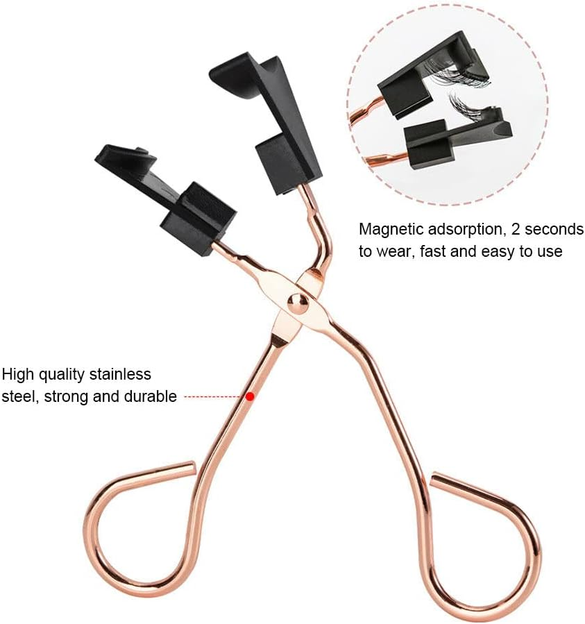 Xinyee Magnetic Lashes Clip Stainless Steel False Eyelashes Extension Applicator Tool Lashes Clip Tweezers Magnetic Eyelashes Applicator image number 1