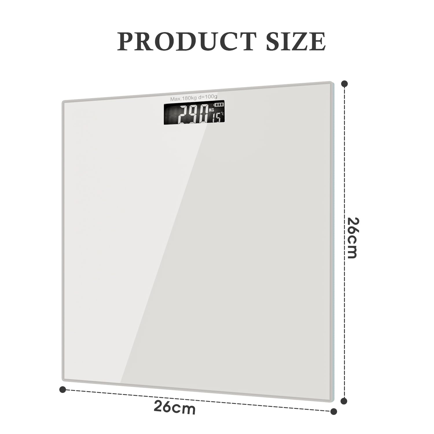 Clevinger Digital Bathroom Scale for Body Weight, Smart Scale Step-On Technology, Easy Read LCD, Weight Scale 180Kg, Digital Home Scale, Highly Accurate Body Weight Scale (White-Lcd Display) image number 5