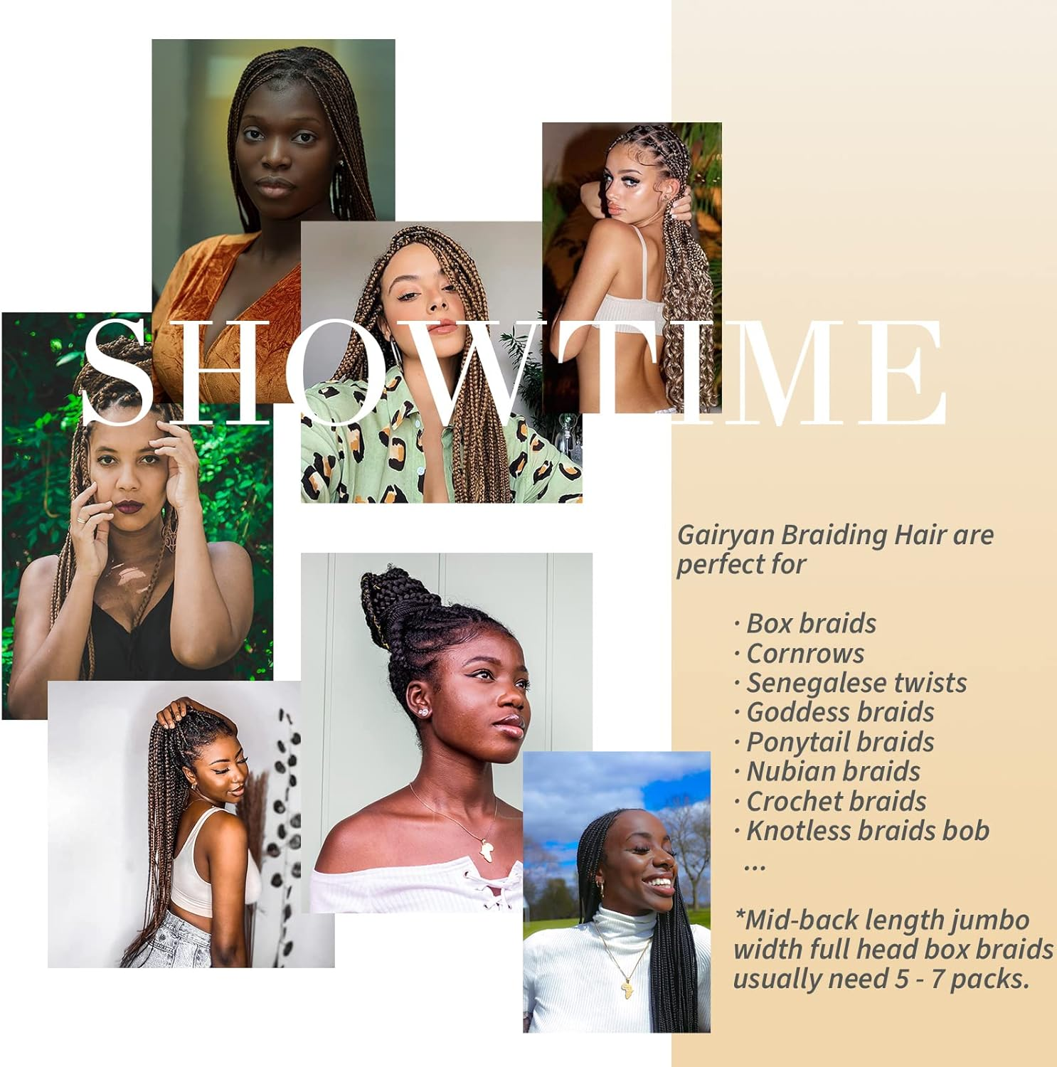 Gairyan Jumbo Braids Extensions Braiding Synthetic Hair for Braiding Hair 1 Piece 100 G Braiding Hair Extensions 60 Cm Ombre Synthetic Braids Afro Hair for Box Crochet Braids (Dark Purple) image number 2