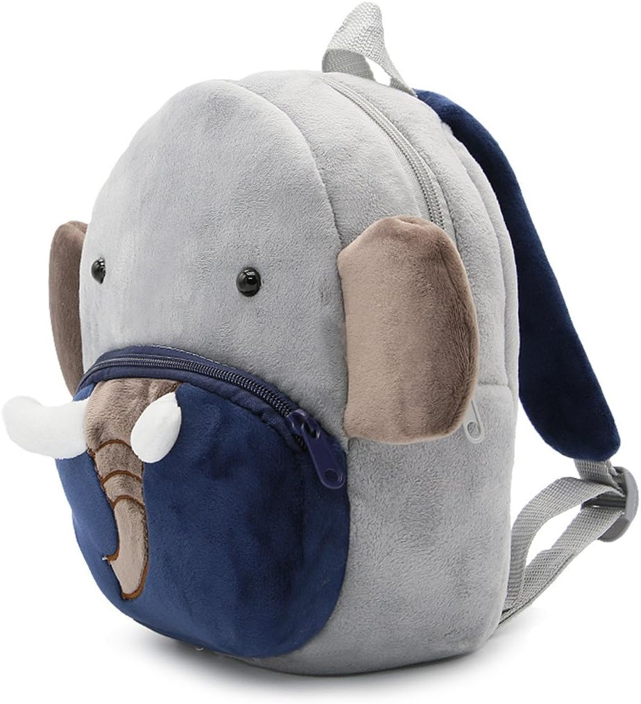 Children Toddler Preschool Backpack Plush Animal Cartoon Backpack Baby Kids School Satchel Travel Lunch Bags, Elephant, One_Size