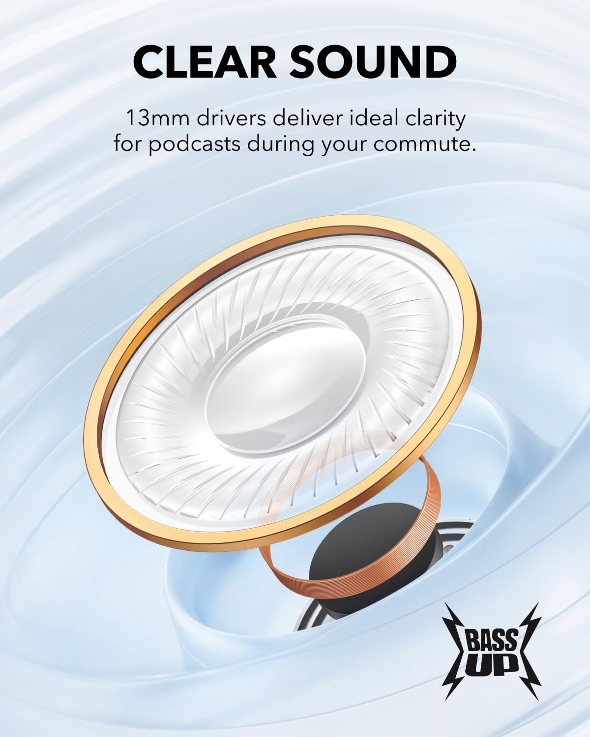 Soundcore K20I by Anker, Semi-In-Ear Earbuds, Bluetooth Wireless, 36H Playtime, Fast Charge, Clear Sound, Comfortable Fit, ENC 2-Mic Clear Calls, Custom EQ, IPX5, Bluetooth 5.3, App Control (Black) image number 6