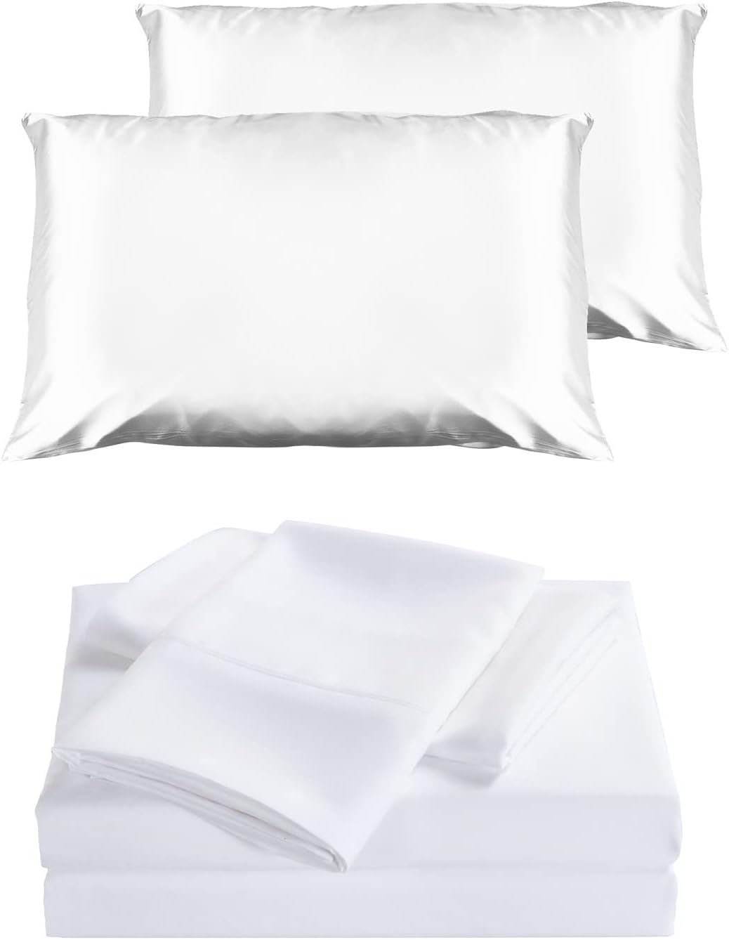 Royal Comfort Bedding Set - 1 X Royal Comfort Sheet Set 2000TC Ultra Soft Bamboo Blend, 1 X Fitted Sheet & 1 X Flat Sheet & 2 X Pillowcases and 2 X Pillowcases 100% Polyester 51 X 76Cm (King, White) image number 6